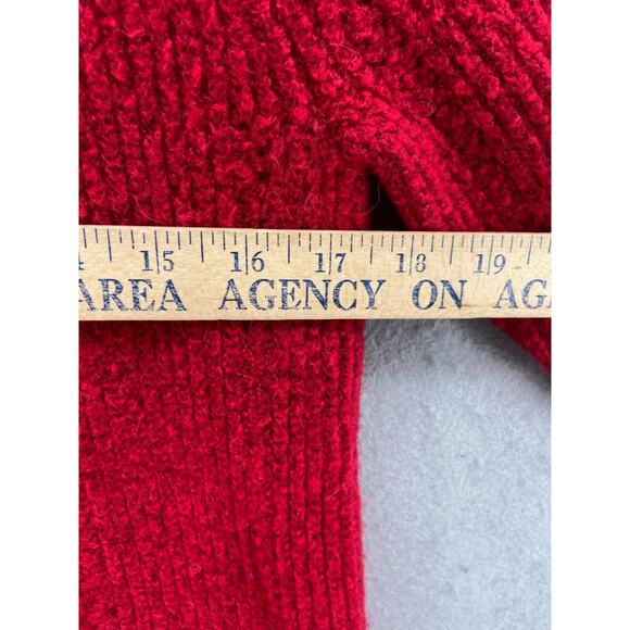 Talbots Petites Sweater Women Sz LP Red Crew Neck Chenille Feel Wool Alpaca - Picture 4 of 8